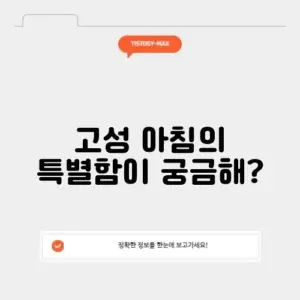 고성 아침식사 맛집