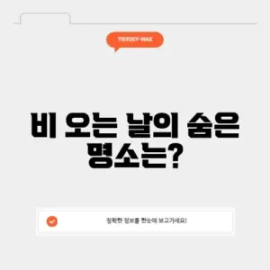 서울 비올때 갈만한곳