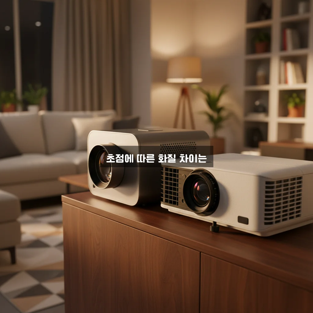 가정용 빔프로젝터 단초점 vs 장초점 화질 비교 관련 이미지 2