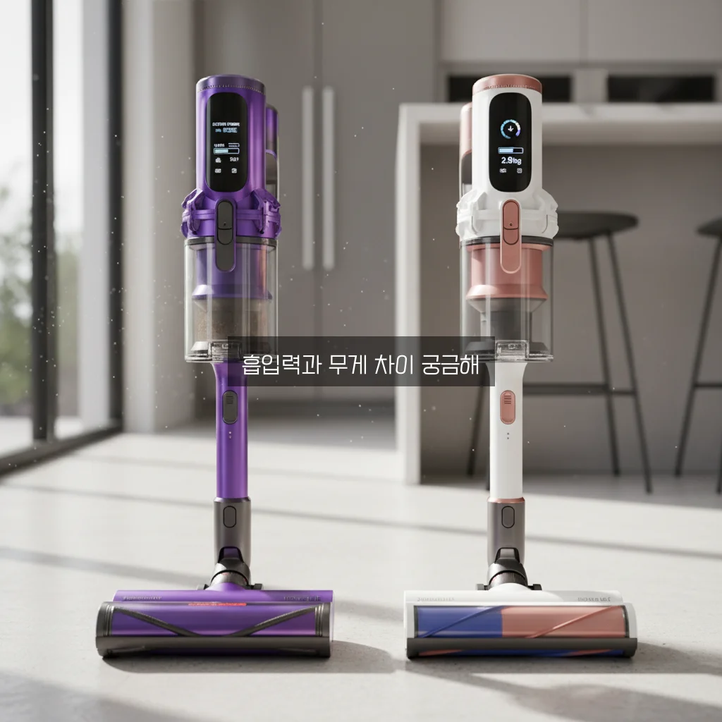 무선청소기 다이슨 vs 삼성 제트 흡입력 및 무게 관련 이미지 2