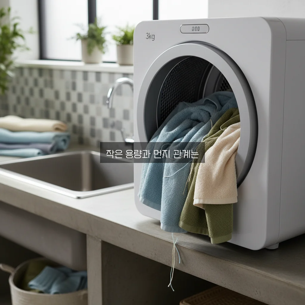 미니 건조기 3kg 수건 먼지 제거 효과 관련 이미지 1