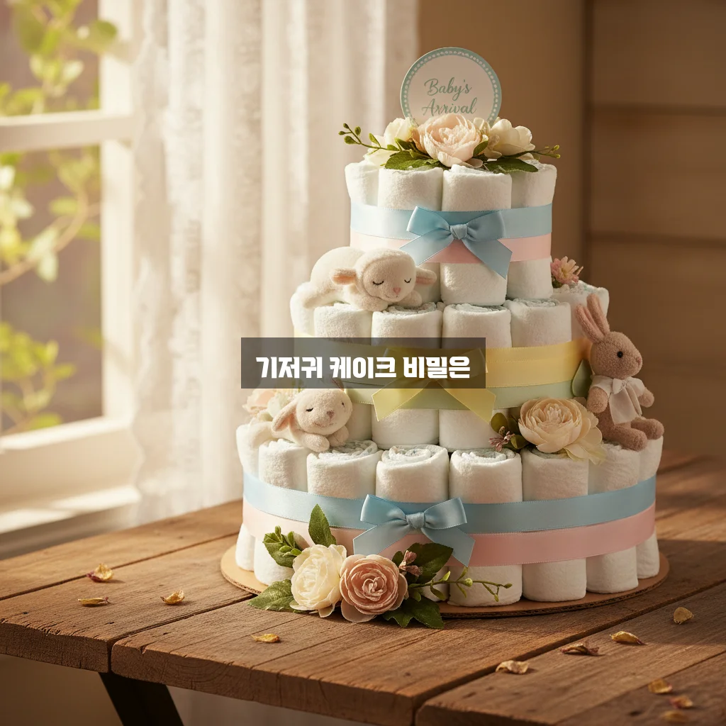 출산 선물 기저귀 케이크 만들기 관련 이미지 3