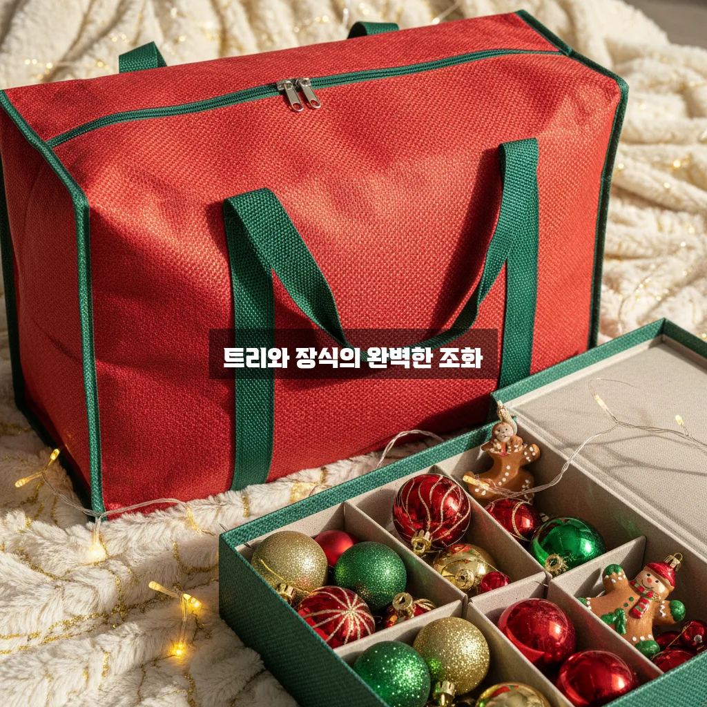 크리스마스 트리 보관 가방 및 오너먼트 세트 관련 이미지 2