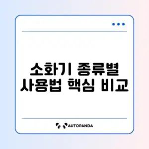 소화기 사용법 비교 최신
