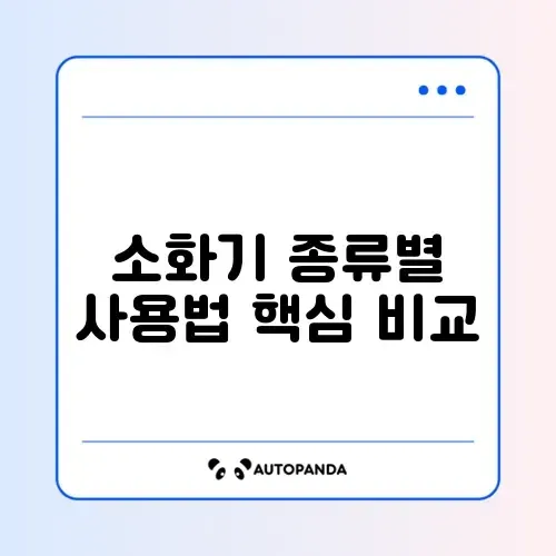 소화기 사용법 비교 최신