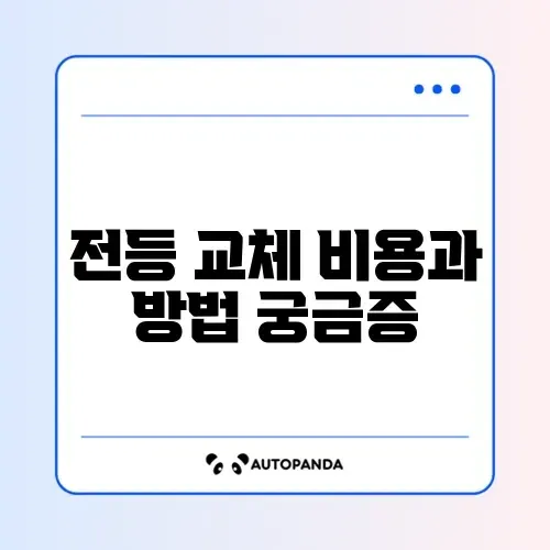 전등 교체 방법 비용 최신
