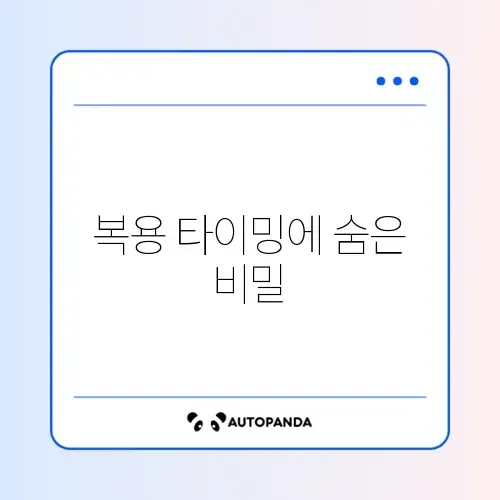 영양제 복용 순서 제대로 지키는 방법 완벽 정리