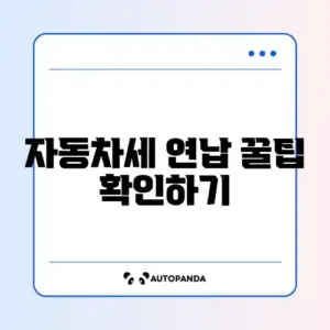 자동차세 연납 신청 변경 최신 방법 완벽 정리