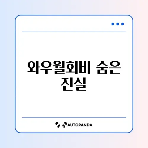 쿠팡 와우월회비 완벽 정리 가이드