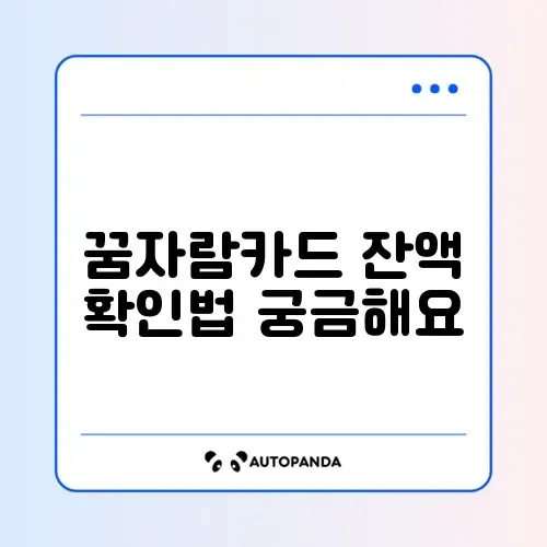 꿈자람카드 잔액조회 완벽 가이드 알아보기
