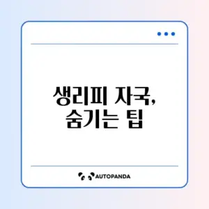생리피 깔끔하게 지우는 방법 완벽 정리