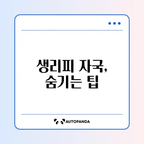 생리피 깔끔하게 지우는 방법 완벽 정리