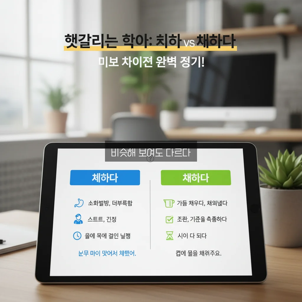 체하다와 채하다 차이 완벽 정리 가이드 관련 이미지 3