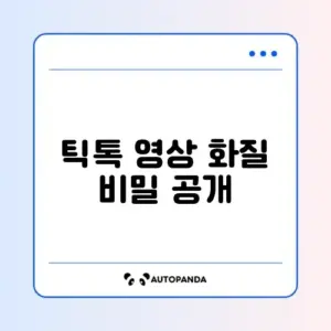 틱톡 영상 업로드 시 화질 저하 문제 완벽 해결 방법 알아보기